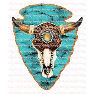Bullskull Arrowhead, Sublimation Design, Western, Digital download
