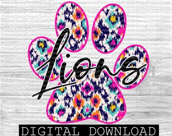 Lions, Paw Print, Digital Download, Png