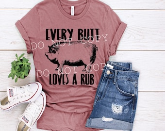 Elke Butt Loves a Rub, Funny Design, Digital Download, PNG-bestand