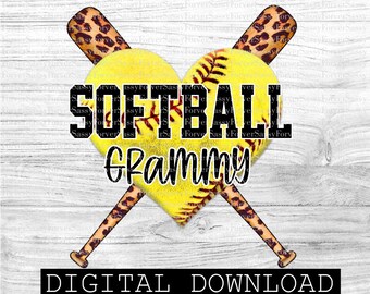 Softball Grammy Design: Leopard Print Bats (Digital Download)
