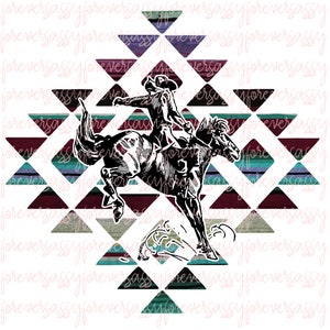 Azteken Cowboy, Bucking Cowboy, digitaler Download, Western Design