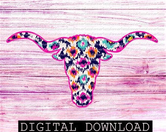 Longhorn png, Leopard pattern, Clipart, Digital Download, Png