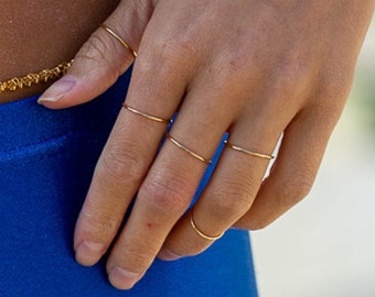 Dainty Gold Filled Ring, Sterling Silver Wire Ring, Minimalist Stackable Rings