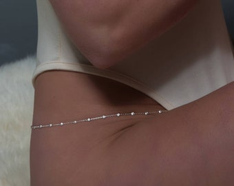 Hammered Sterling Silver Belly Chain, Orbital Waist Jewelry