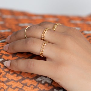 Gold Flexible Chain Ring, 18k Gold Vermeil Chain Ring, Gold Chain Ring, Gold Stackable Rings, Stackable Rings, Chain Ring, Gold Rings