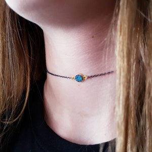 Gemstone Choker, Quartz Choker, Choker With Gemstone, Choker With Druzy Quartz