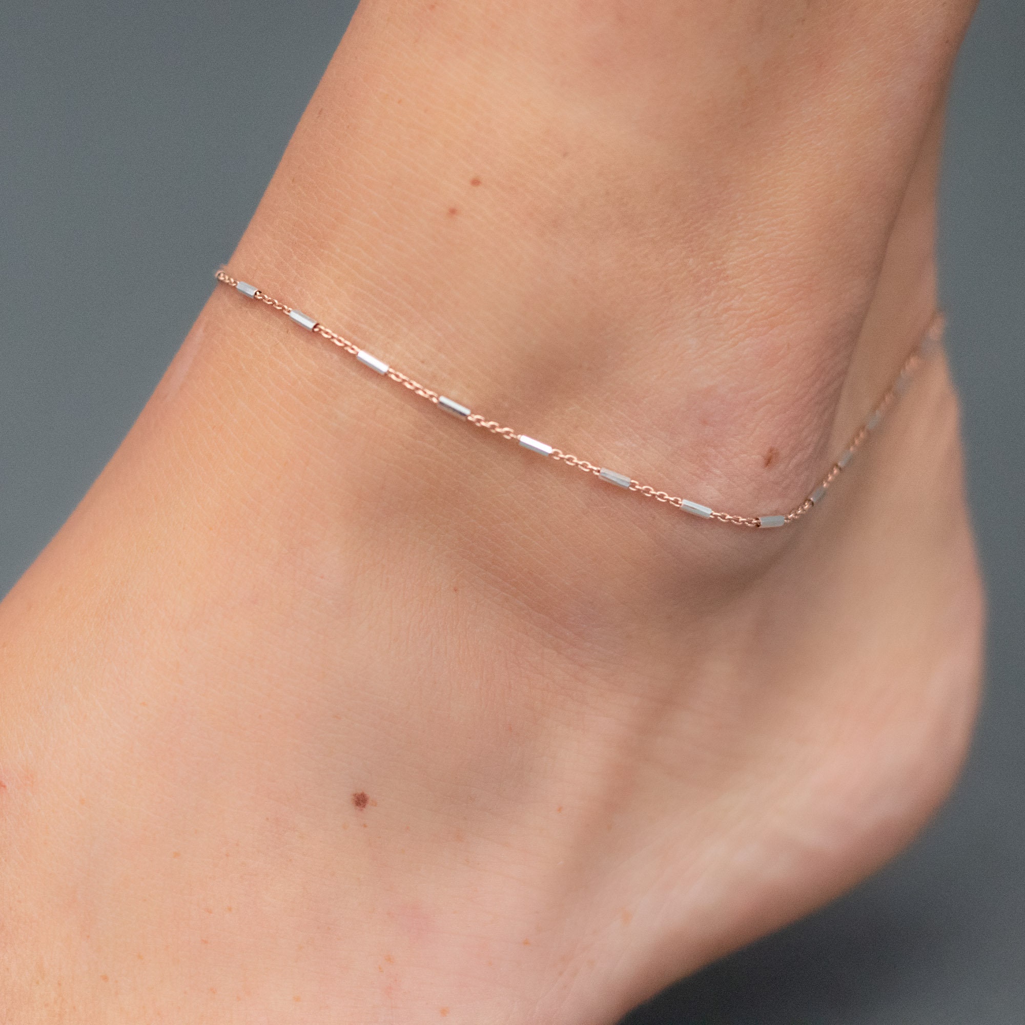 【つけっぱなし可能！】K18Gold Anchor Chain Bracelet / Anklet Automic Gold Anchor Anklet | Minimalist Sustainable Fine Jewelry