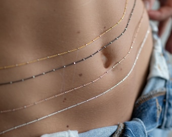 18k Gold Vermeil Waist Chain, Sterling Silver Belly Chain