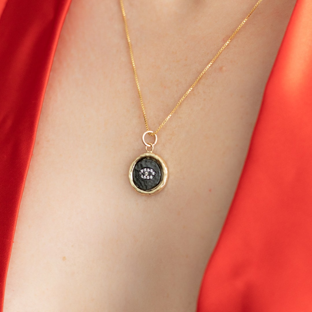 Evil Eye Necklace, Gold Evil Eye Necklace, Eye Necklace in Gold, Gold