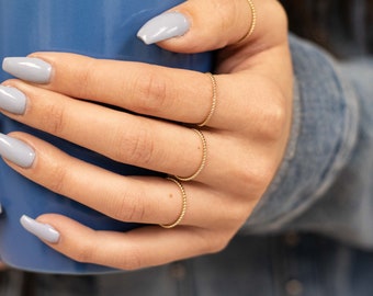 Dainty Gold Filled Ring, Gold Twisted Ring, Gold Stackable Rings, Gold Stacking Rings, Gold Wire Ring, Dainty Gold Ring, Tiny Gold Ring