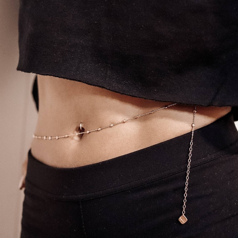 Gold Belly Chain, 18k Gold Vermeil, Sterling Silver, Waist Jewelry, Gold Waist Chain, Silver Belly Chain, Gold Body Chain, Waist Chain Rose gold