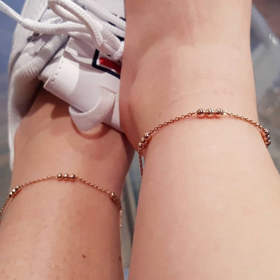 Buy Mommy and Me Anklet Set Gold Matching Anklets Silver