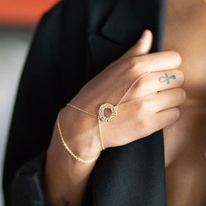 Gold geschichtete Handkette, Gold Handkette, Gold geschichtet Armband, Gold Finger Armband, Gold Slave Armband, Gold Armbänder