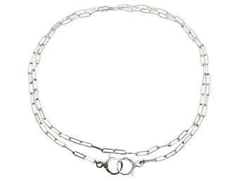 Sterling Silver Facemask Lanyard, Paper Clip Chain Necklace, Mask Holder