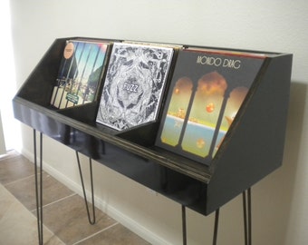 fully customizable vinyl record display and storage stand etsy