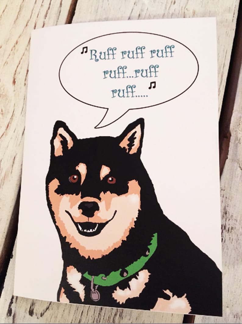 Shiba Inu Birthday Card - Etsy