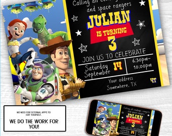 Convite de aniversário de Toy Story