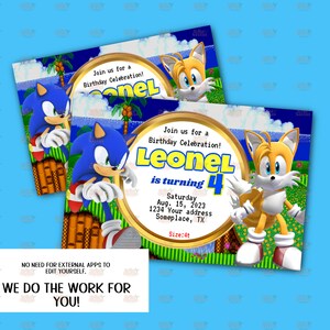 Sonic & Tails Geburtstagseinladung