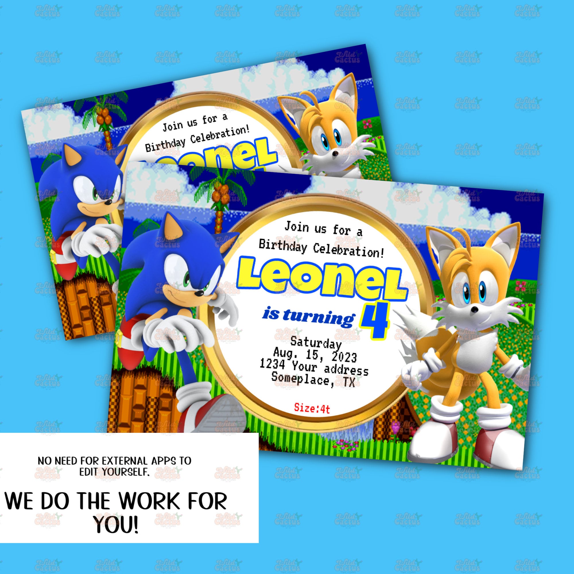 Sonic & Tails Birthday Invitation - Etsy