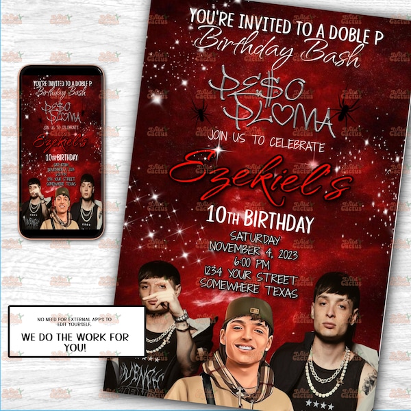 Doble P Peso Pluma birthday Invitation