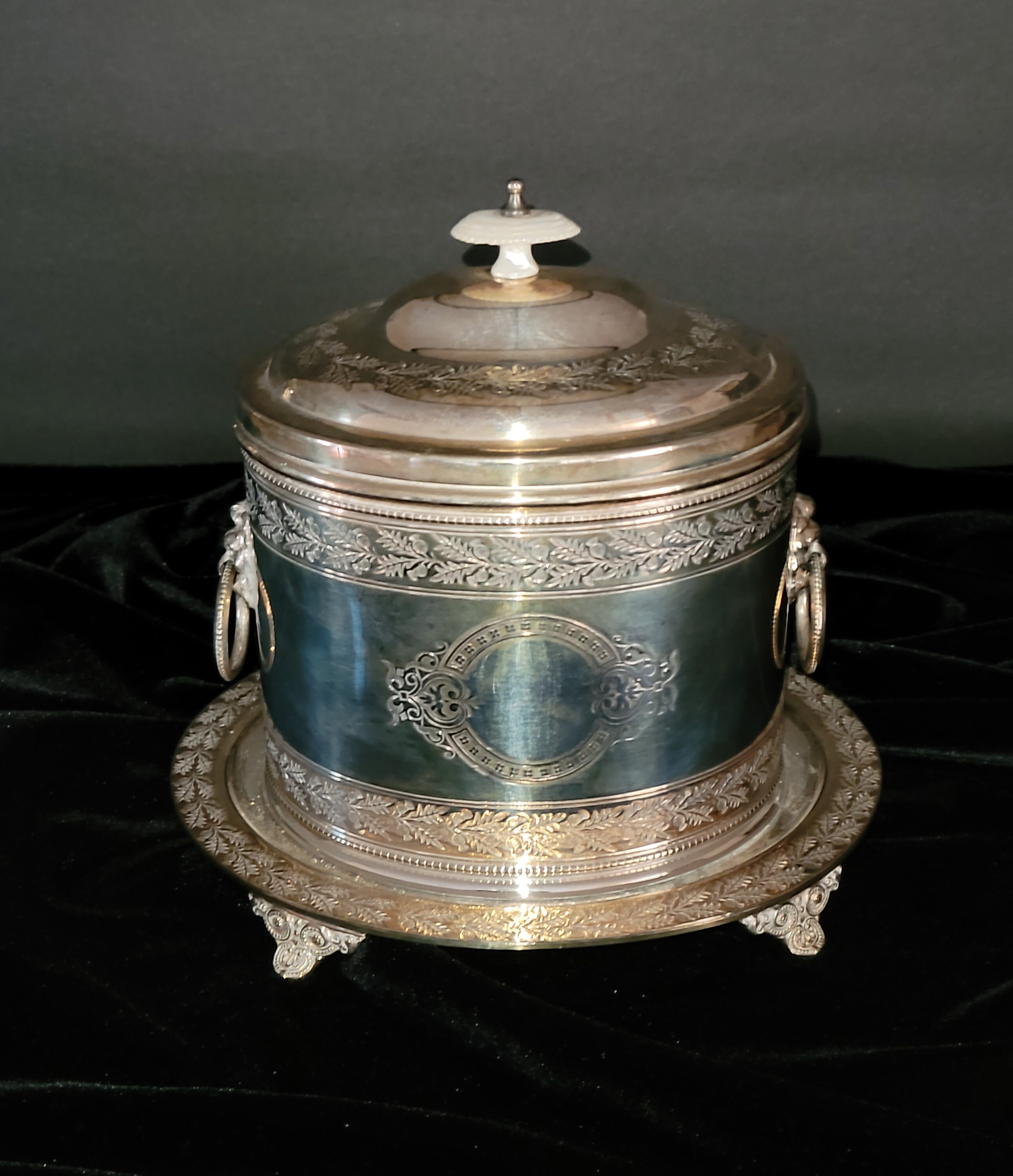 English Silver Plate Biscuit Box Etsy