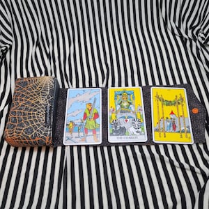 Handmade Rollout Tarot Deck Holder Spiderweb Pattern