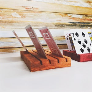 Kids Card Holder, Playing Card Holder Wood, Game Card Tray, Board Game Card Holder, Gifts for Board Game Lovers, Card Game Accessories