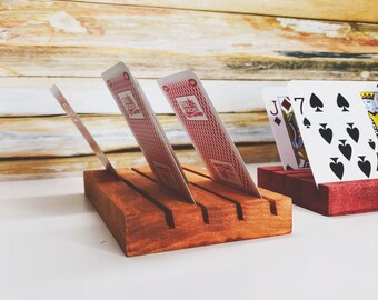 Kids Card Holder, Playing Card Holder Wood, Game Card Tray, Board Game Card Holder, Gifts for Board Game Lovers, Card Game Accessories