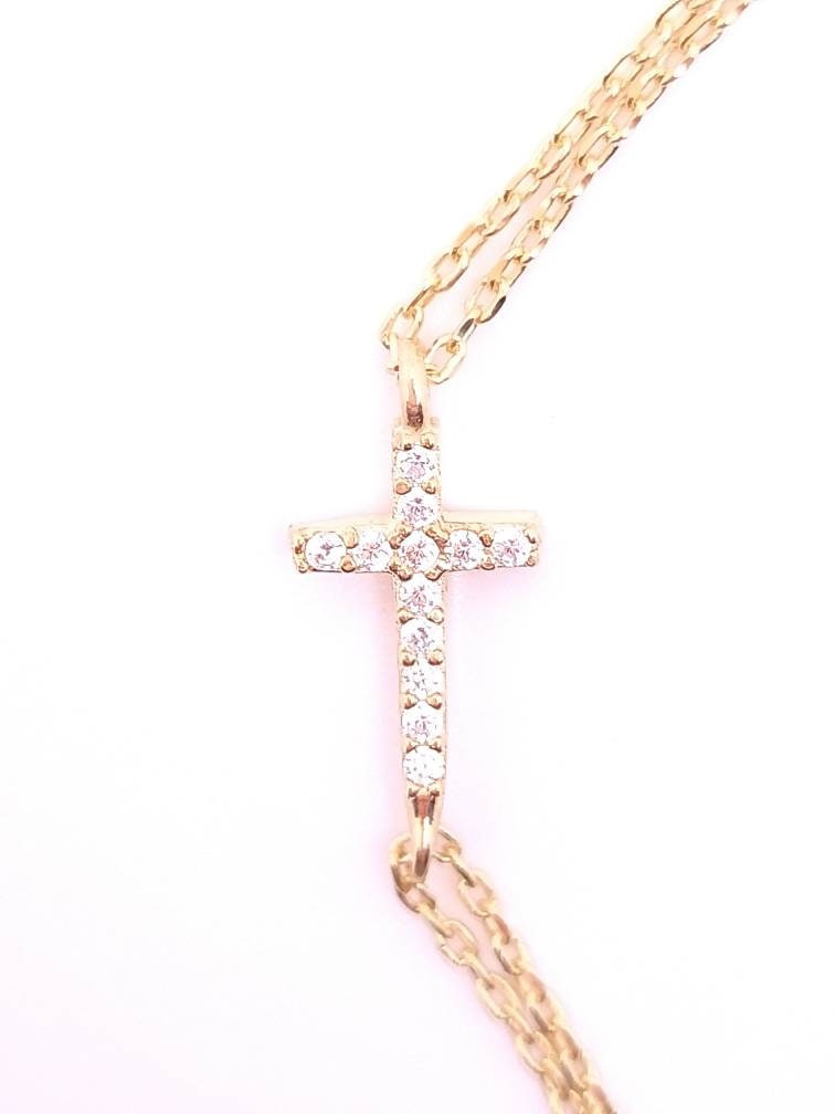 Pequeñas pulseras cruzadas con piedras de circonita cúbica, oro rosa, oro amarillo vermeil y plata, joyas hechas a mano, regalos delicados de última hora