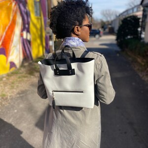 The Traveler Backpack White and Black