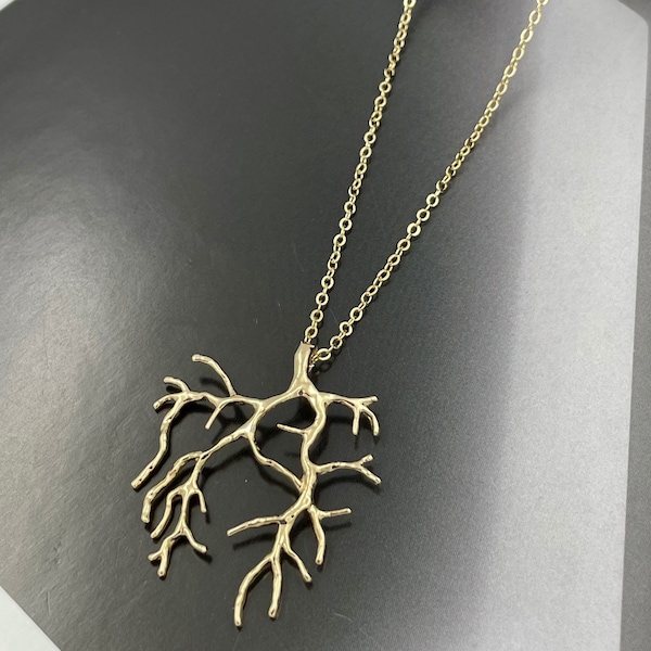 Gold Coral Branch Charm Necklace, Charm Necklace, Coral Branch Charm Necklace, Gold Branch Charm Necklace, Ocean Beach Jewelry |11