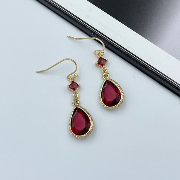Red Ruby Earrings - Etsy