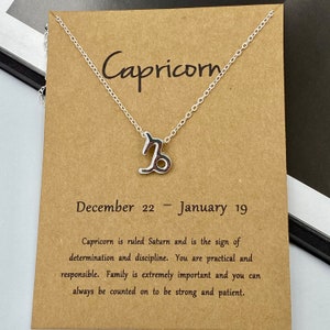 Capricorn Zodiac Sign Necklace, Capricorn Necklace, Capricorn Pendant, Friend Gift, Zodiac Necklace, Zodiac Horoscope Constellation |B1