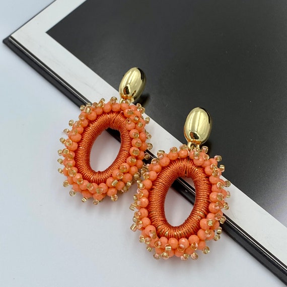 Beaded Decorative Hoop Earrings Beaded Decorative Hoop Earrings