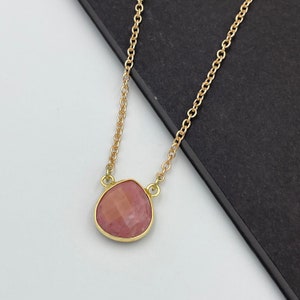 Blush Pink Jade Charm Statement Necklace, Pink Charm Necklace, Jade Stone Charm Necklace, Jade Necklace, Pink Jade Pendant Necklace |11