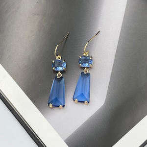 Sapphire Blue Crystal Earrings, Deep Blue Drop Earrings, Blue Dangle Earrings, Blue Wedding Jewelry, Blue Statement Earrings |8