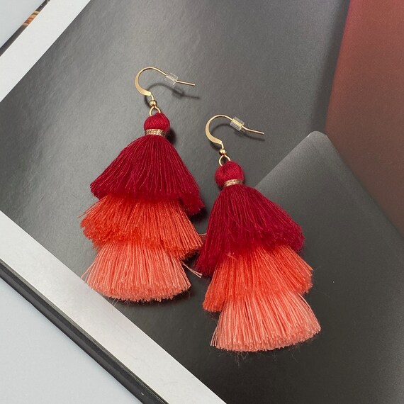 3 tier tassel earrings deals