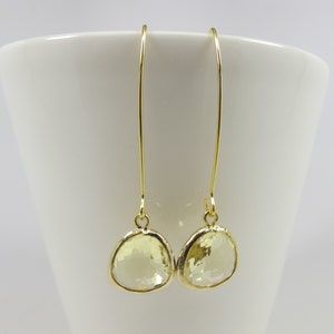 Citrine Yellow Drop Earrings, November Birthstone Statement Earrings, Yellow Drop Earrings, Yellow Crystal Dangle Earrings |ST1