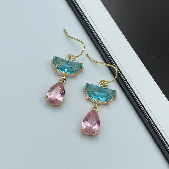 Sky blue earrings for wedding deals