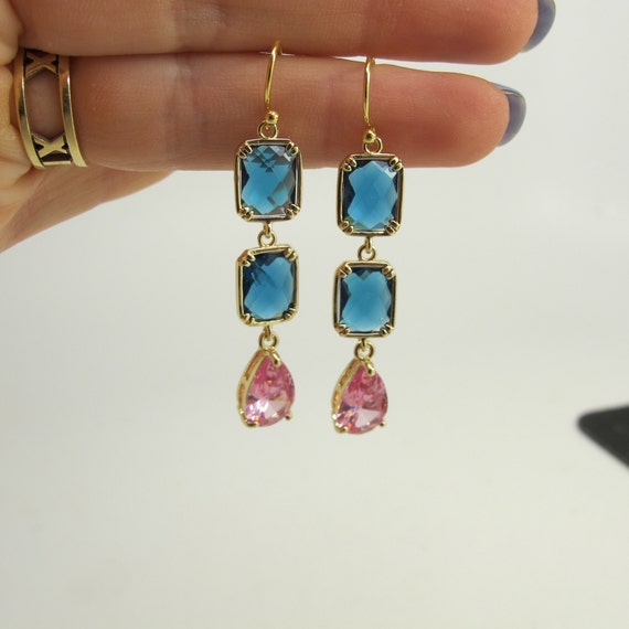 Vibrant Pear Cut Pink Zirconia Drop Earrings – Twelve Silver Trees