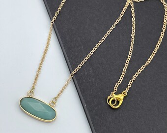 Aventurine Charm Statement Necklace, Green Charm Necklace, Aventurine Stone Charm Necklace, Aventurine Necklace, Green Pendant Necklace |11