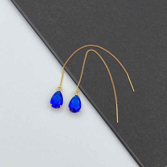 Drop Thread Cobalt Earrings Drop Thread Cobalt Earrings