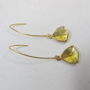 Gold Citrine Earrings, November Birthstone Earrings, Citrine Jewelry, Gold Statement Earrings, Mother&#39;s Day Gift, Gold Drop Earrings |1