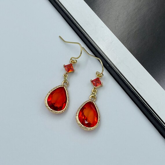 Bright red earrings deals