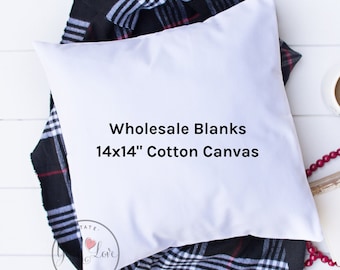 25 ébauches de taie d'oreiller en toile de coton blanc ou naturel 10 oz - Lot de 25 en gros - Parfait pour les pochoirs, la peinture, la broderie, HTV