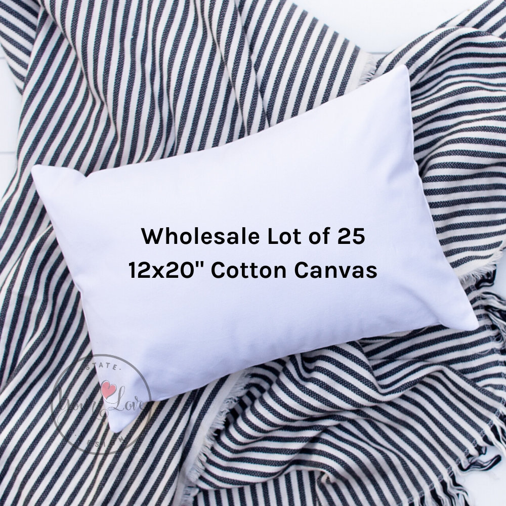 25 12x20 10oz WHITE or NATURAL Cotton Canvas Pillow Cover Etsy
