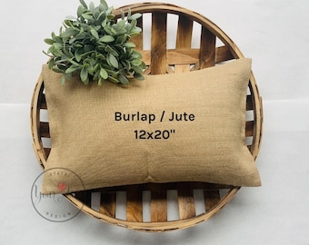 Housse de coussin vierge en toile de jute 12 x 20 | Parfait pour le pochoir, la peinture, la broderie, la télévision, l'artisanat | Vente en gros Ebauches d'oreillers en jute rustique