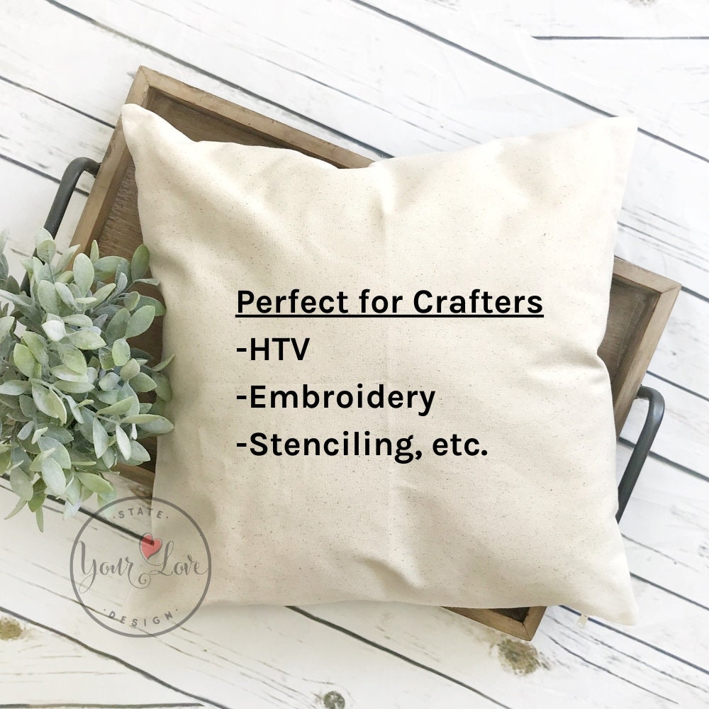 12x12 Blank Pillow Covers 10oz WHITE or NATURAL Wholesale Cotton Canvas Pillow Blanks Perfect for Stencils Painting Embroidery HTV Etsy