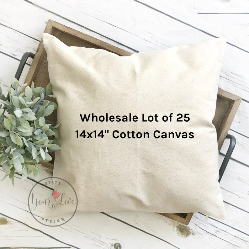 25 14x14 10oz WHITE or NATURAL Cotton Canvas Pillow Cover Etsy