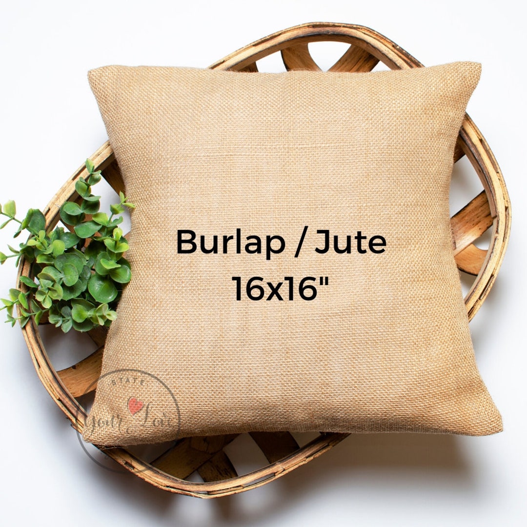 16x16 OR 12x20 Burlap Jute Blank Pillow Cover Perfect for Stencil Painting Embroidery Htv Crafts Wholesale Rustic Jute Pillow Blanks Etsy